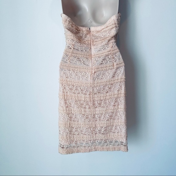 MAUDE strapless dress lace pale pink mini bodycon 6881 - Picture 5 of 9